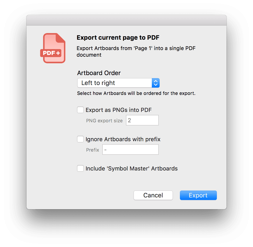 PDF export : sketch plugin