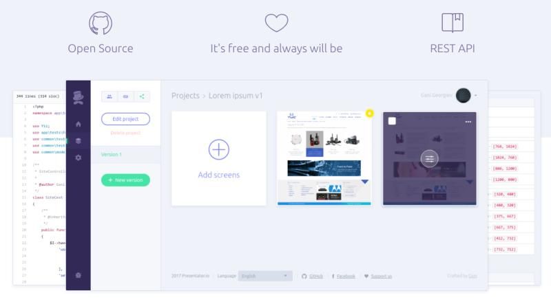 PRESENTATOR.IO : clone de Invision