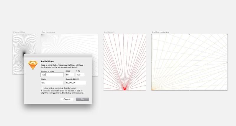 RADIAL LINES sketch plugin