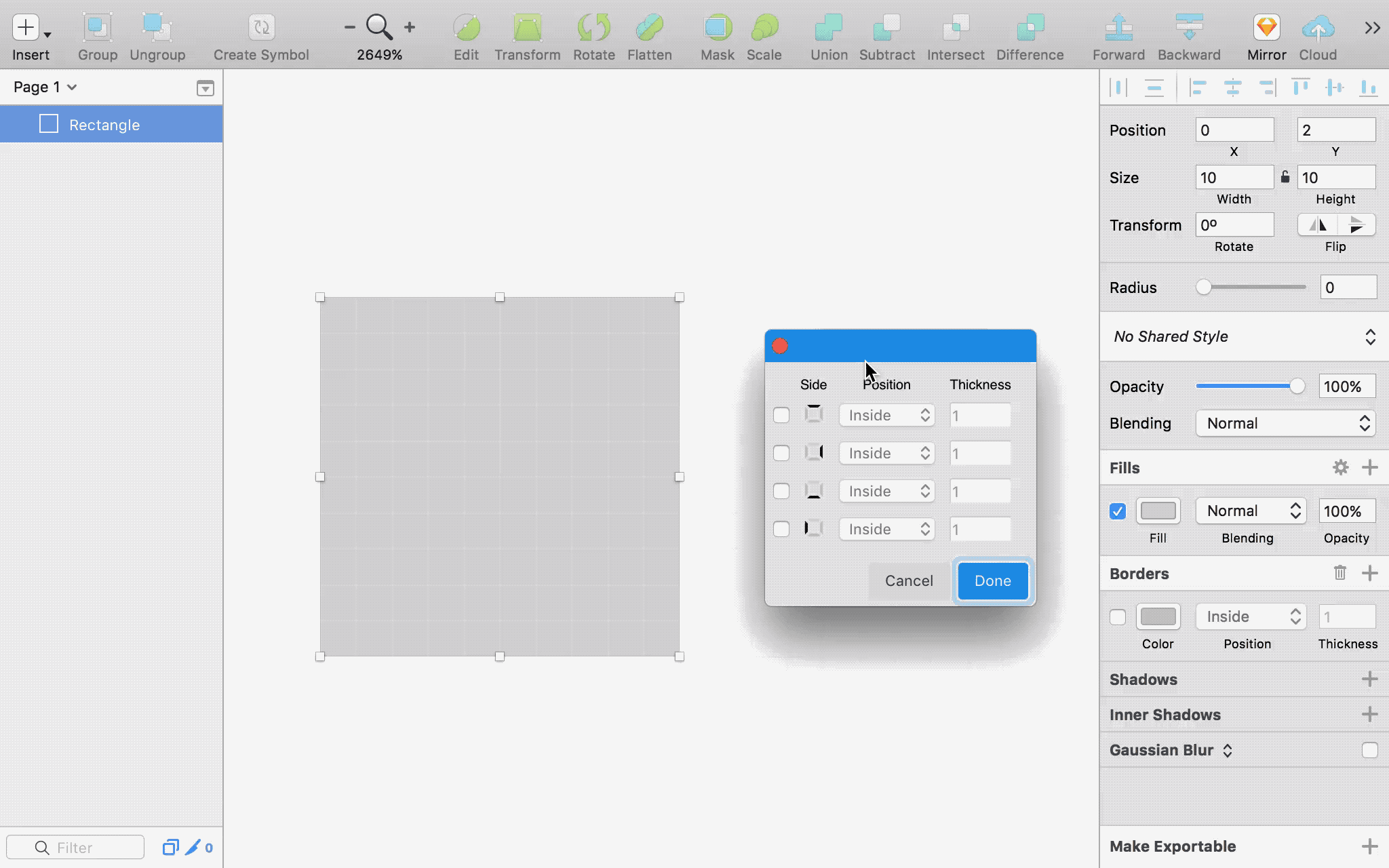 SINGLEBORDER sketch plugin
