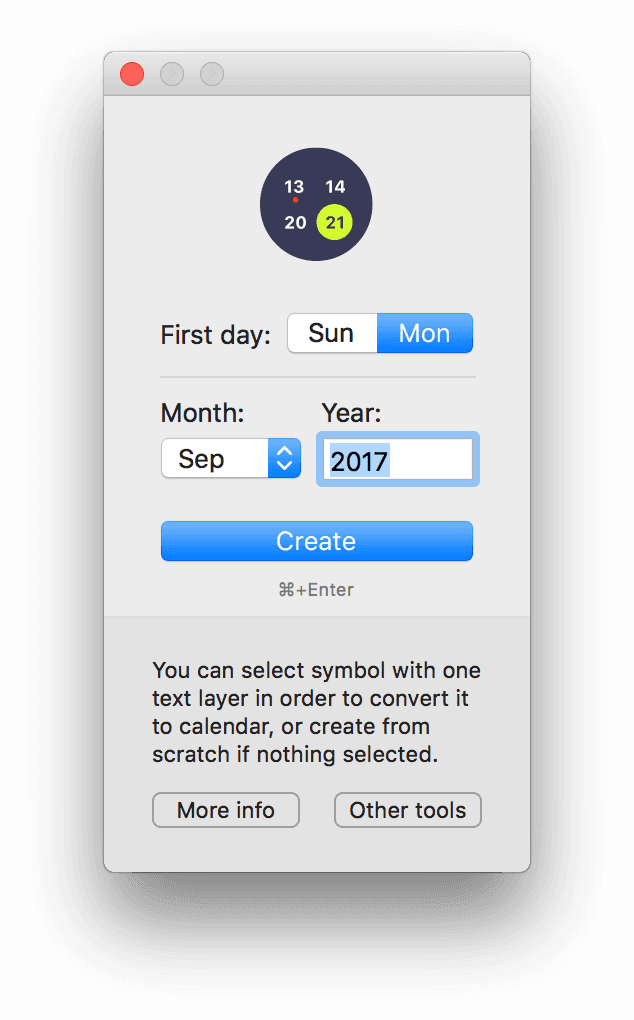 7 COLUMNS CALENDAR CREATOR sketch plugin