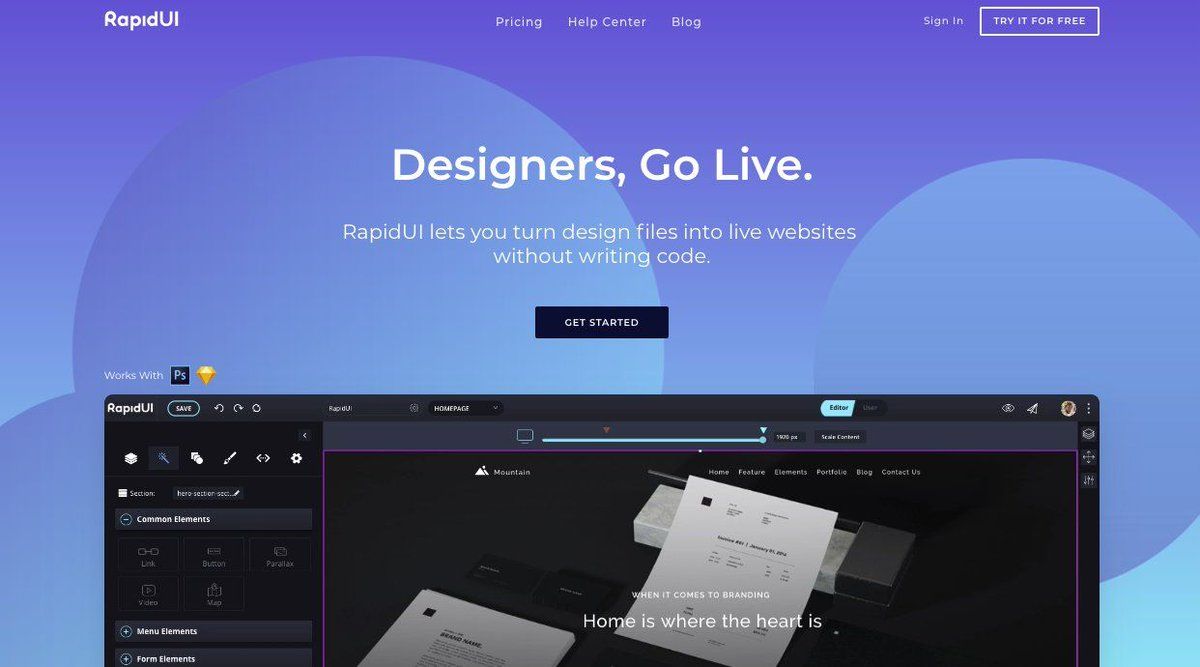 RAPIDUI : convertir vos fichiers PSD / SKETCH