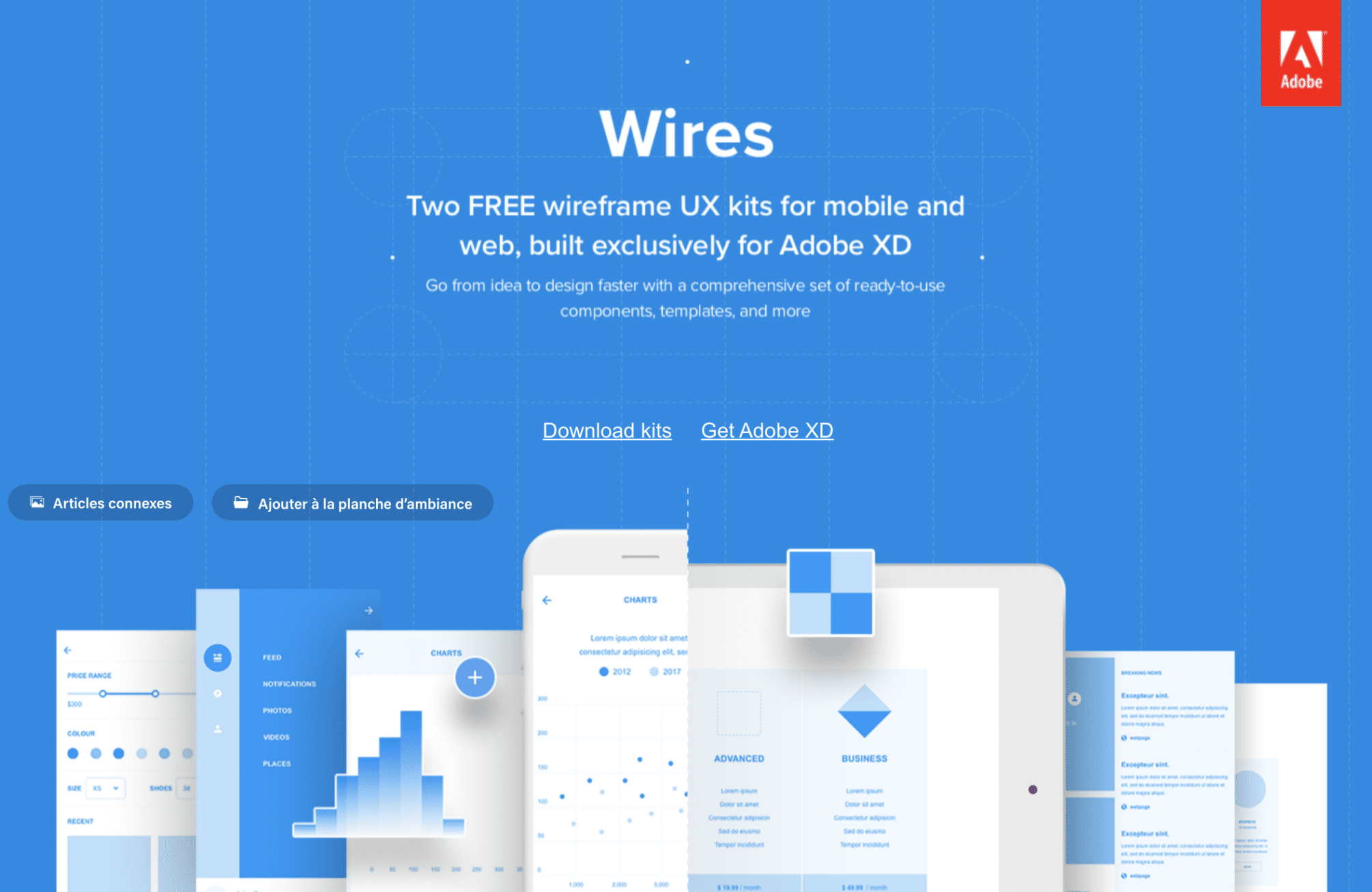 WIRES : wireframe kits for Adobe XD
