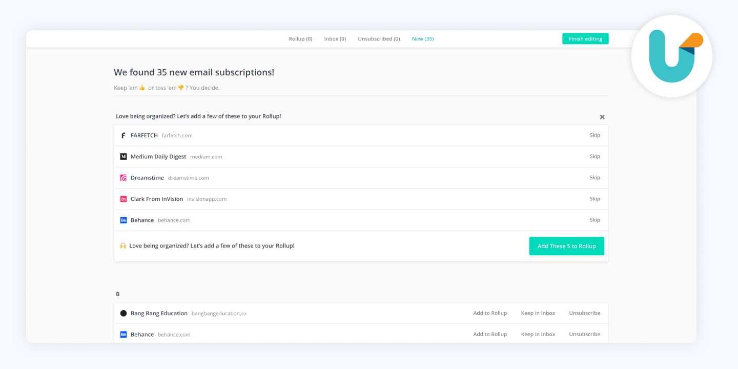 UNROLL ME : désabonnez vous de vos mailings lists