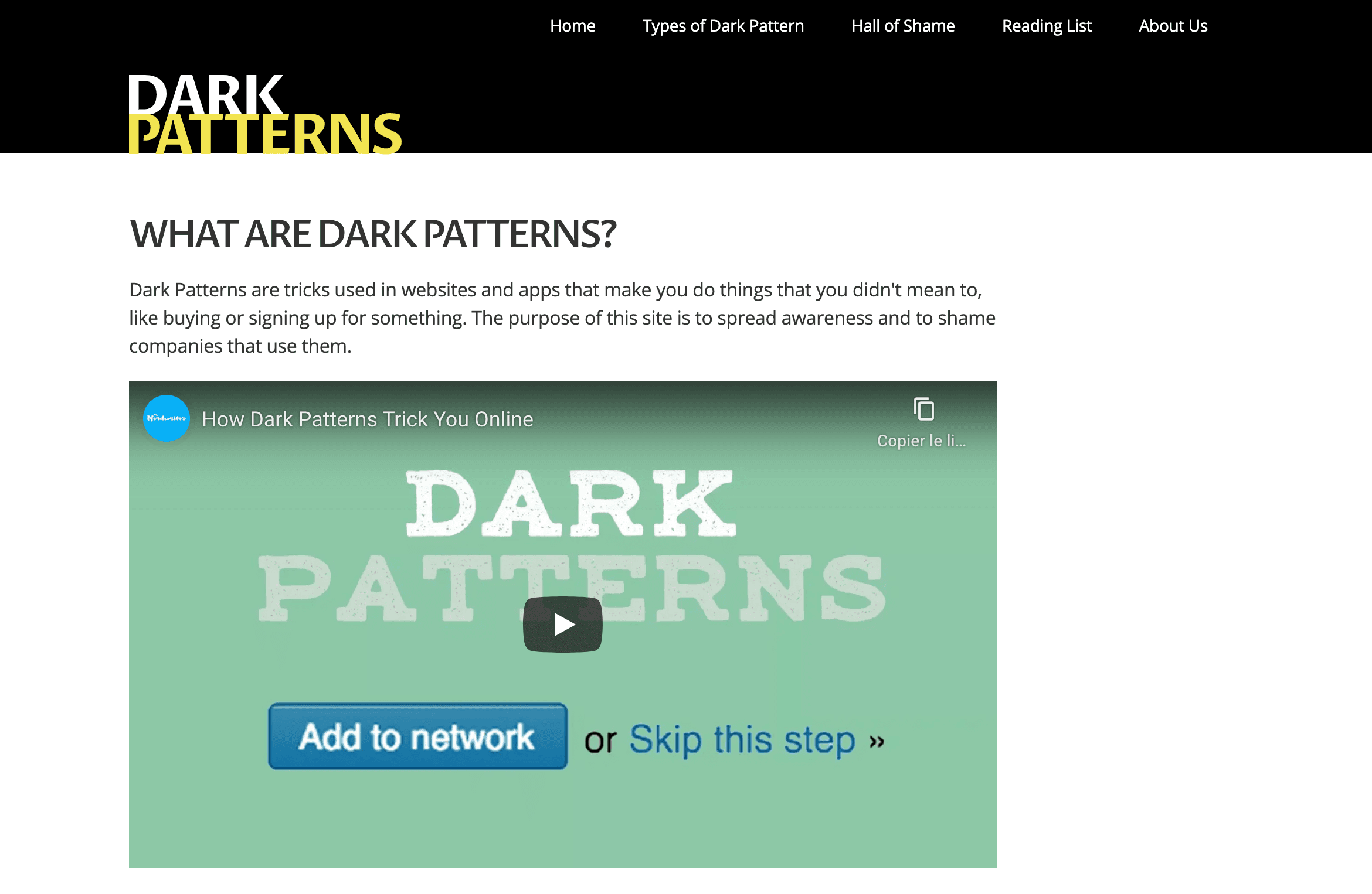 DARK PATTERNS
