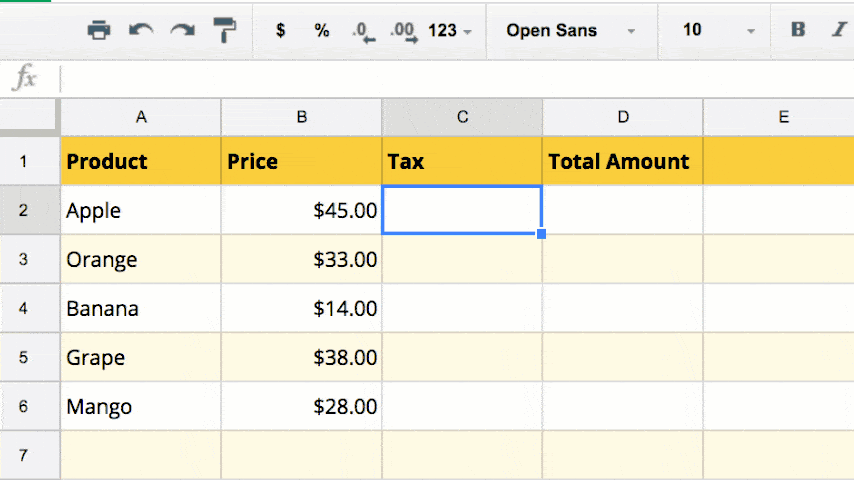 How to Copy a Formula Down an Entire Column in Google Sheets