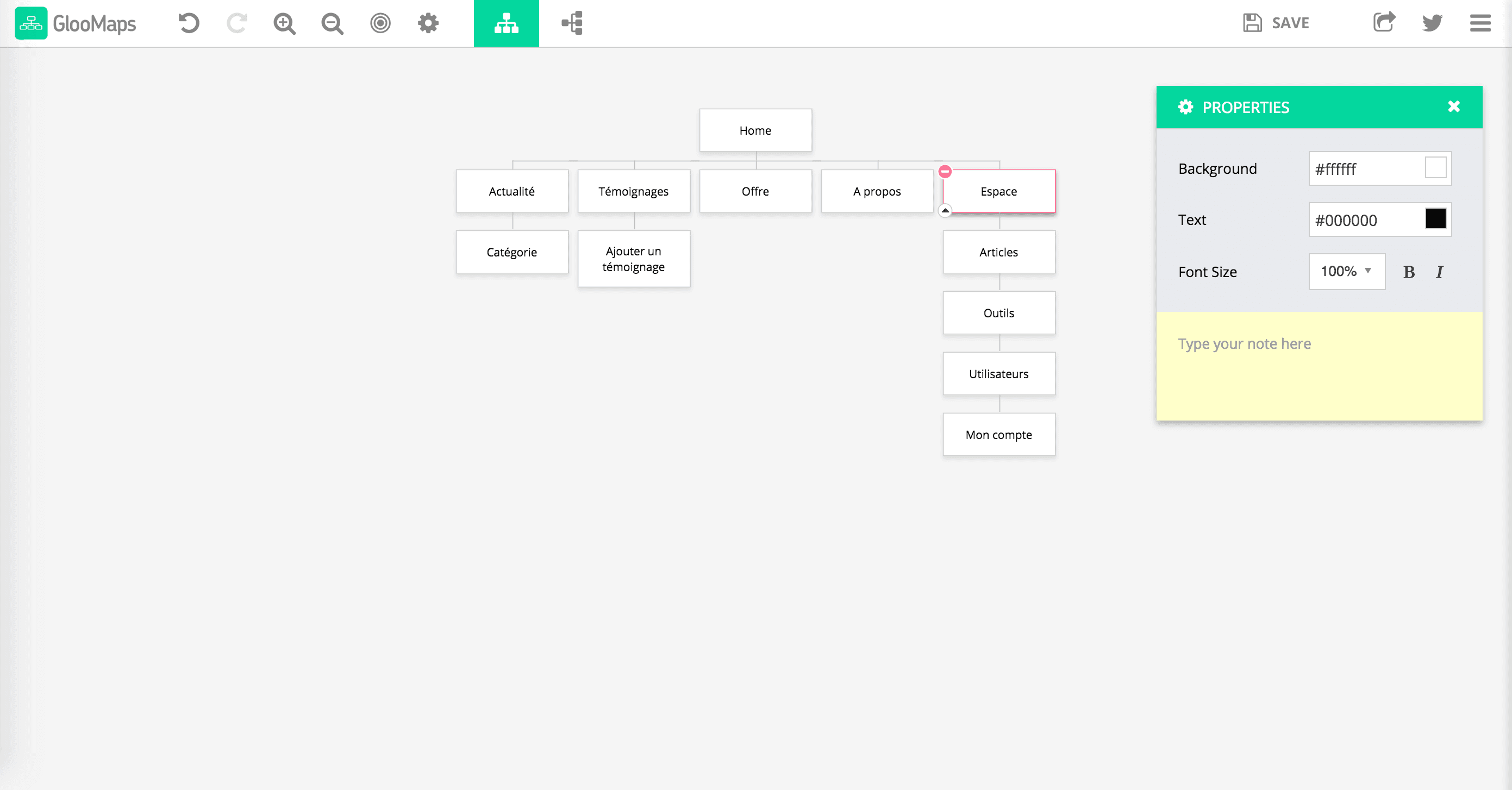 gloomaps : outil de mind mapping