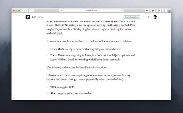 MacOS : mode immersif