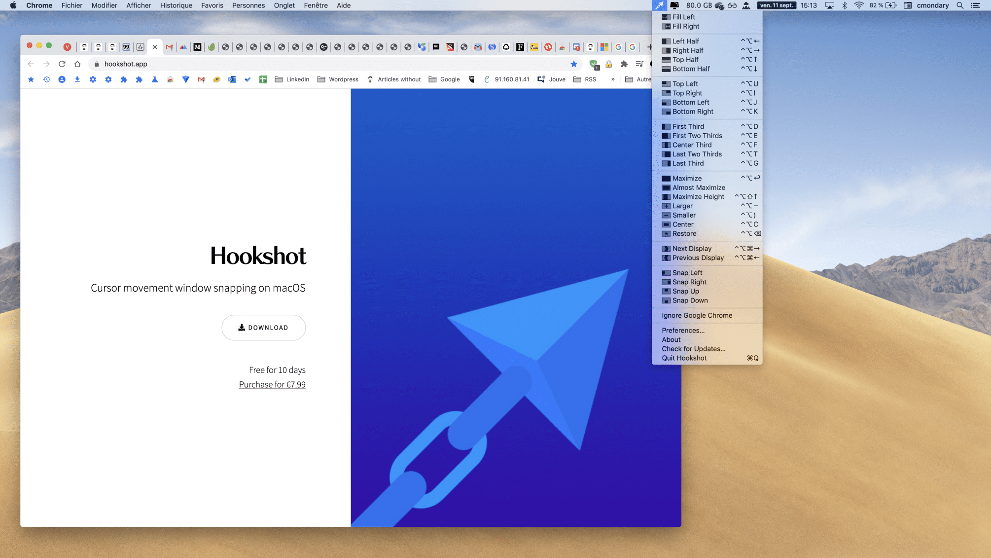 HOOKSHOT : snap mac windows