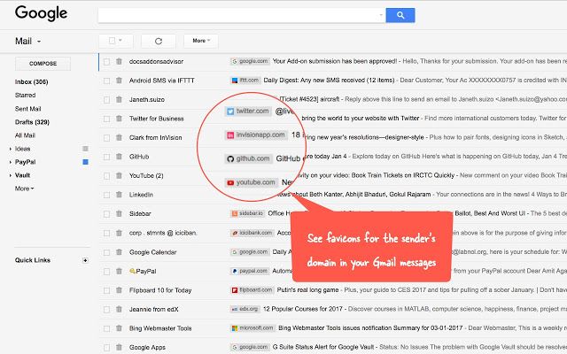 GMAIL SENDER ICONS : voir l’expéditeur de vos mails