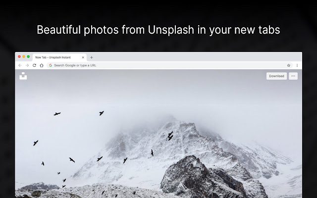 INSTANT UNSPLASH : page d’accueil Unsplash