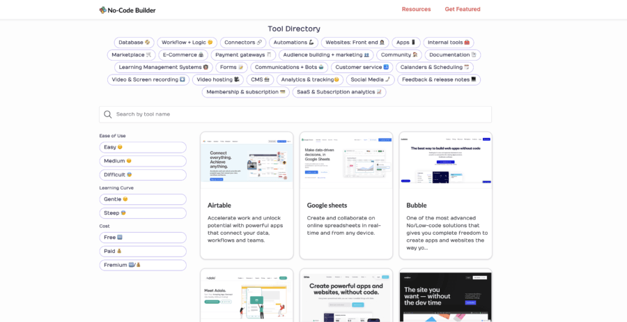 NOCODE BUILDER : Bibliothèque NoCode
