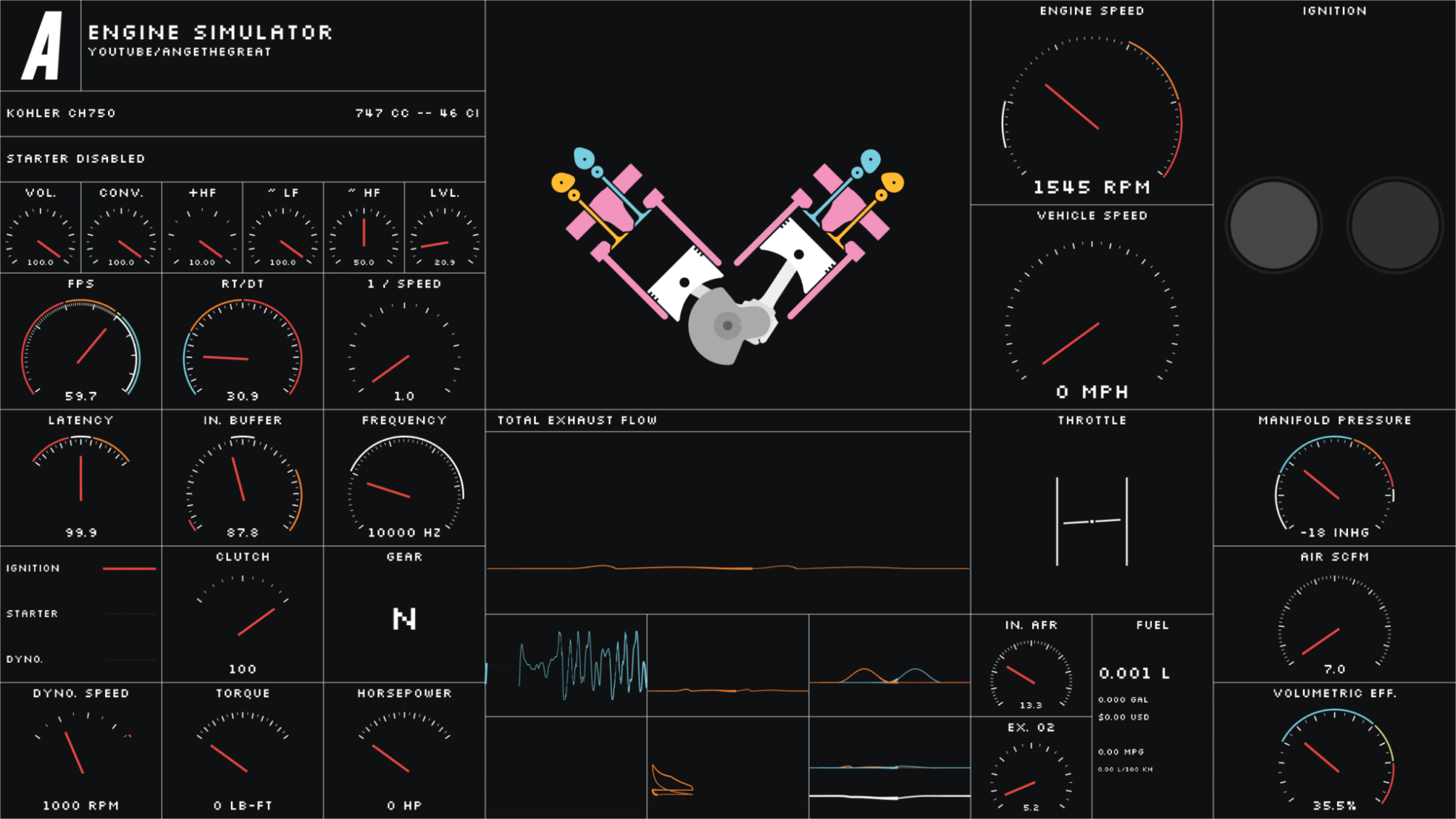 engine sim test machine